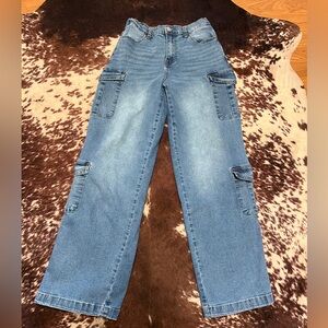 Blue Denim Cargo Jeans